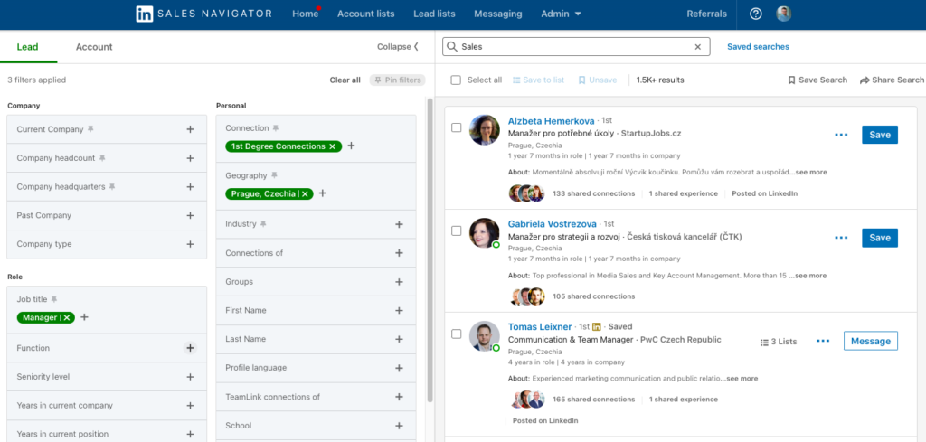 FUTURE SALES | Sales Navigator a vyhledávání