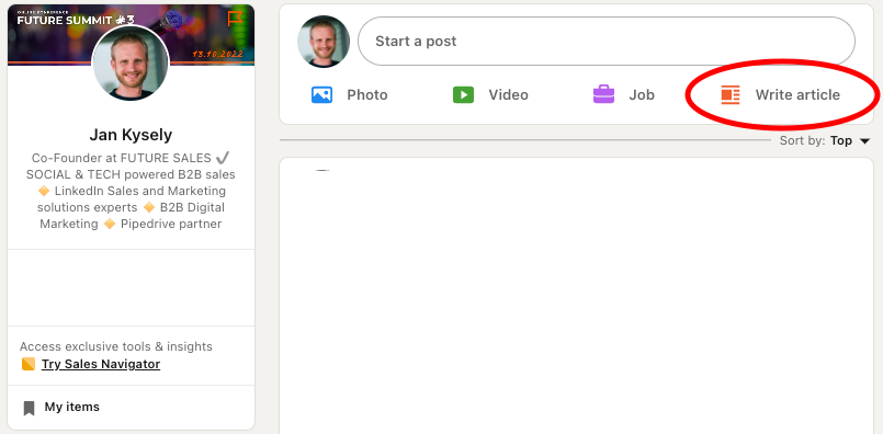 FUTURE SALES | Napsat článek na Linkedin