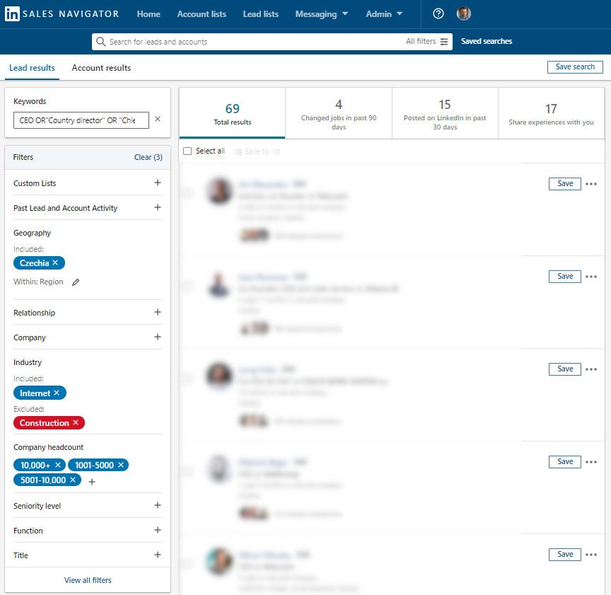 sales navigator boolean search