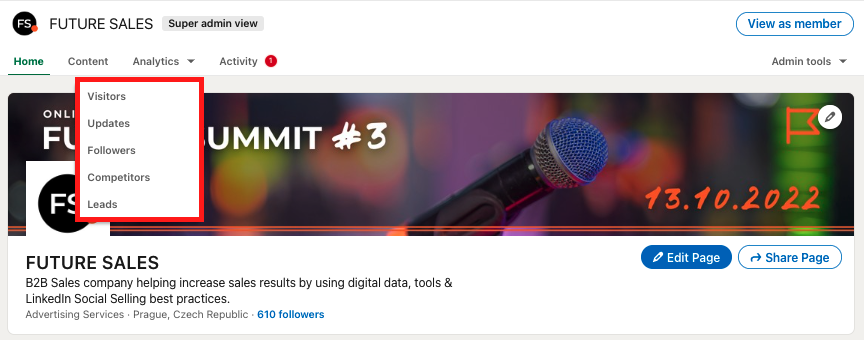 FUTURE SALES | Analytika na firemní stránce