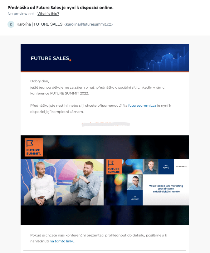 FUTURE SALES | Konference Future Summit email